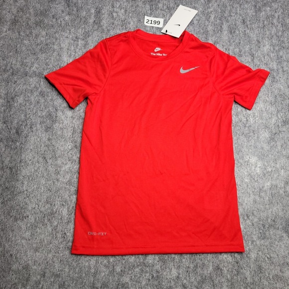 Nike Other - Nike The Tee Shirt Size Small Boys Kids Youth S Red Dri-Fit Logo Short Sleeve